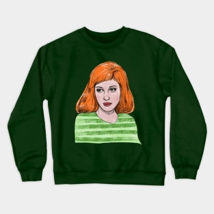 The Pensive Redhead Digital Sketchbook Drawing Pretty Lady Crewneck Sweatshirt